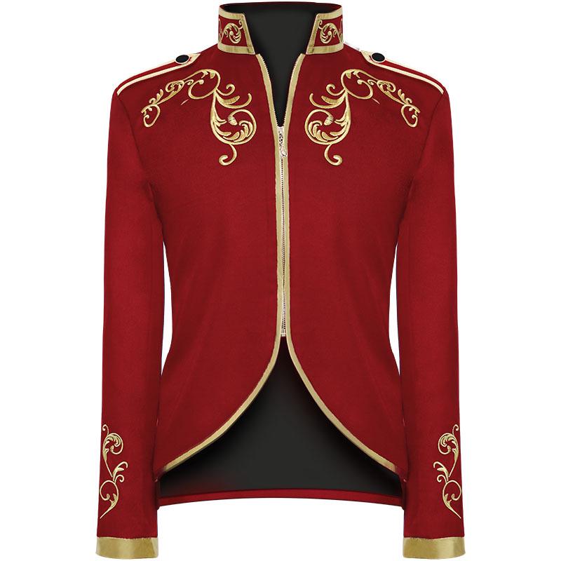 Palace Prince Halloween Cosplay Costume Medieval Renaissance Retro Costume Men Golden Embroidery Jacket Coat Suits
