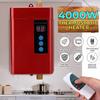 4000W Electric Water Heater Remote Control Instantaneous Tankless Water Heater for Kitchen Bathroom Shower Water Fast Heating