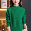 New Autumn and Winter Knitted Sweater for Women, Semi-high Neck, Laid-back and Loose, Solid Color Warm Pullover Knitted Base Sweater