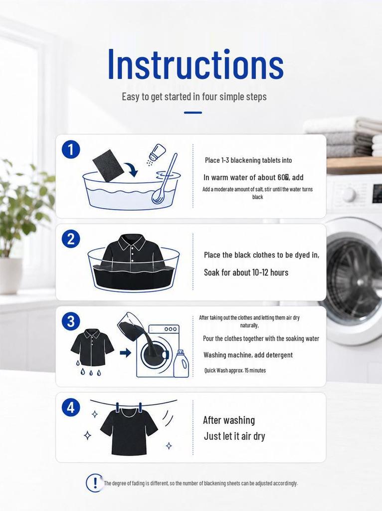 Cross-border Laundry Sheets: Black Clothing Dyeing & Whitening, Color Repair & Fade Prevention