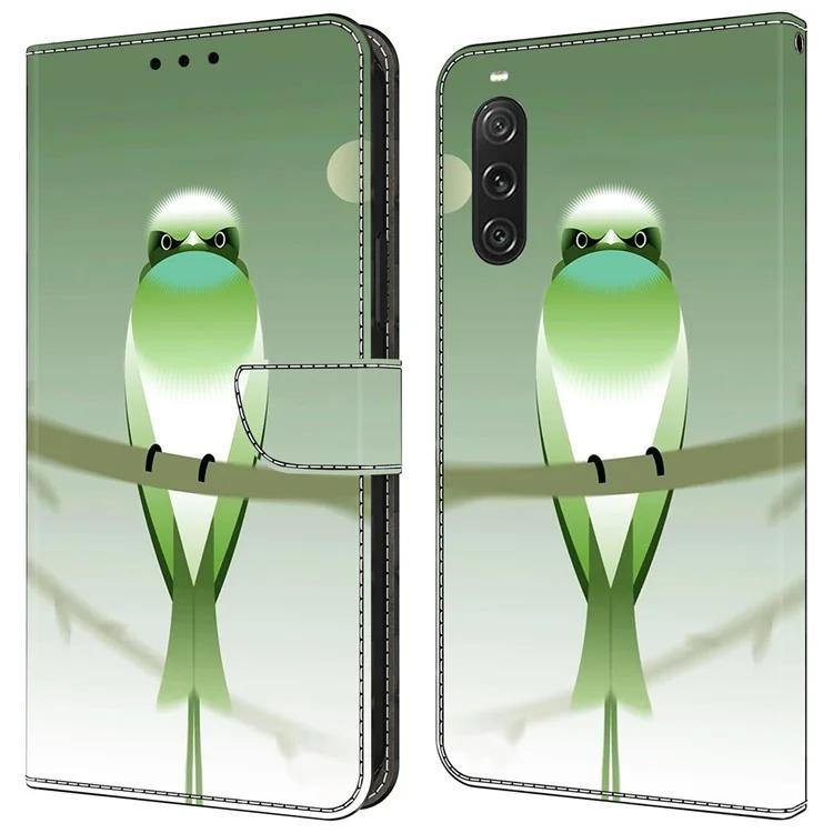 For Sony Xperia 10 V Wallet Phone Case Pattern Printing PU Leather Flip Cover - Flower Vine