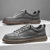 Кроссовки для отдыха и прогулок, нескользящие повседневные кожаные туфли, деловая мужская обувь для скейтбординга, универсальная вулканизированная обувь, обувь для ходьбы