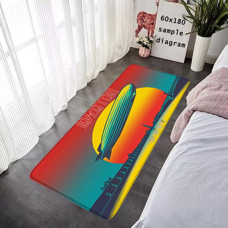 Doormat Flannel Floor Mat Indoor Foot Rug Led Zeppelin Bedside Mats Kitchen Corridor Water Absorbent Carpet Ideal Balcony Decor