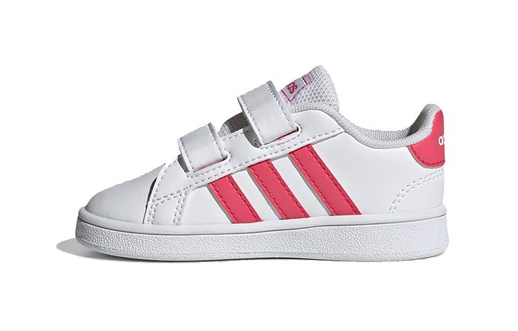 Adidas Neo GRAND COURT Low top Skateboard Shoes White Pink Infant And Toddler EF0115