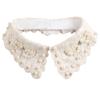 Women White Fake Collars Vintage Embroidery Floral Detachable Collar Handmade Beads False Fake Shirt Collars Decoration