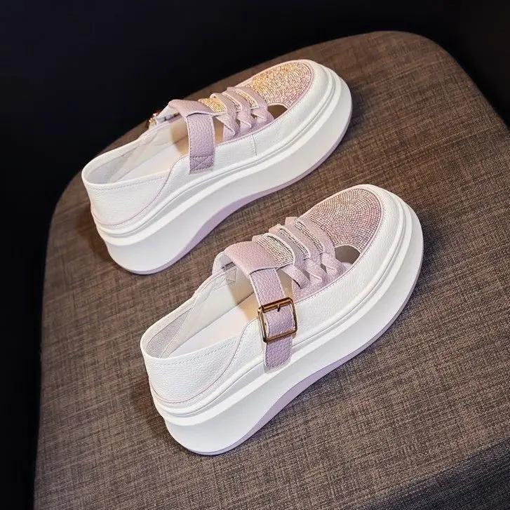 Fashion With Crystals Summer Shoes for Women Diamond Rhinestone High On Platform Original Casual Woman Footwear Vulcanized Shoe Quality