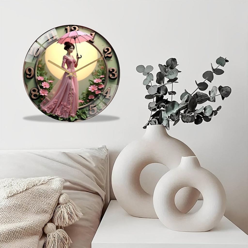 12 Inch Diameter Glass Wall Clock that Positively Enhances Your Daily Environment