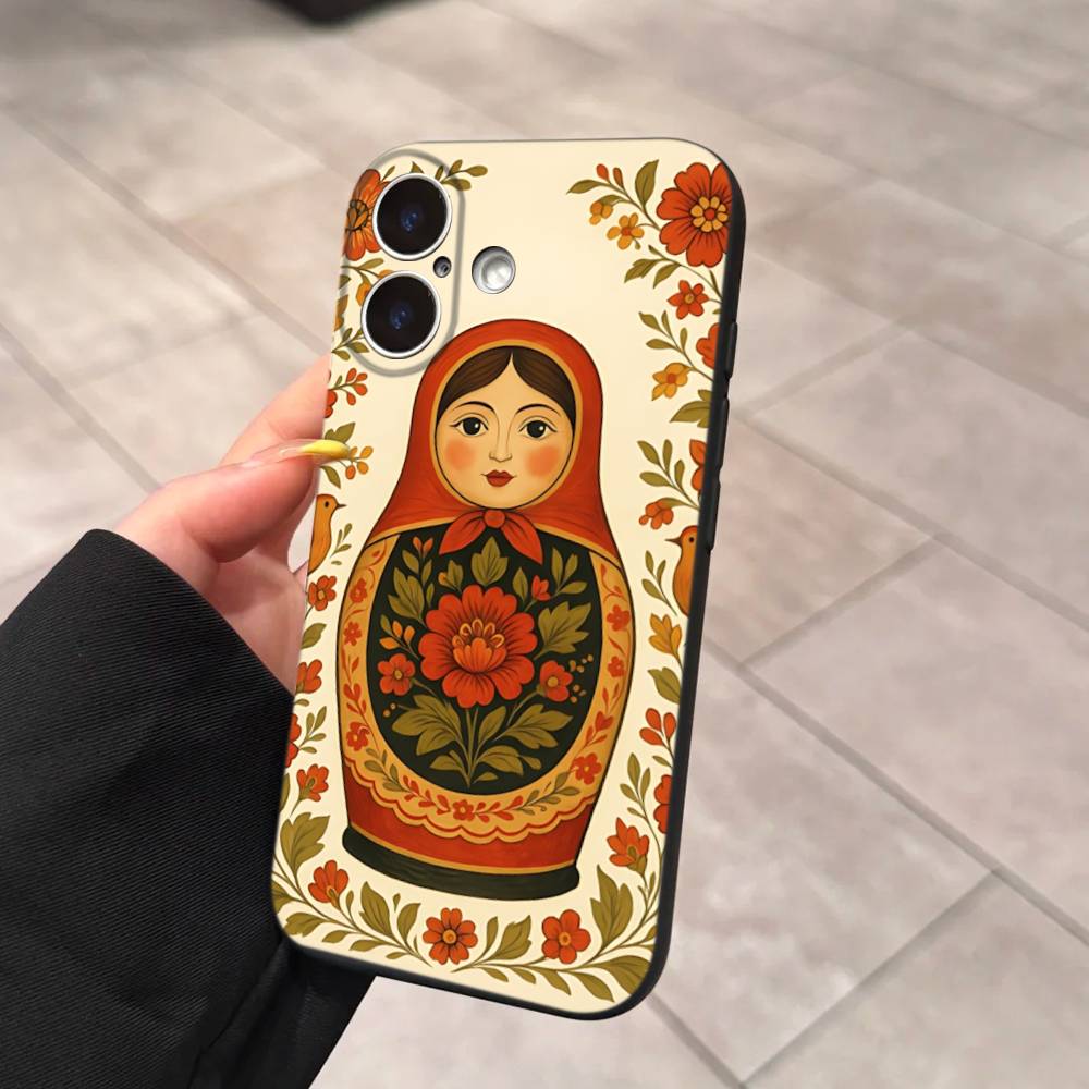 Классическая матрешка Чехол для телефона Для iPhone 14 Plus 13 Mini 11 16 15 17 Pro Max Защита Ударопрочный