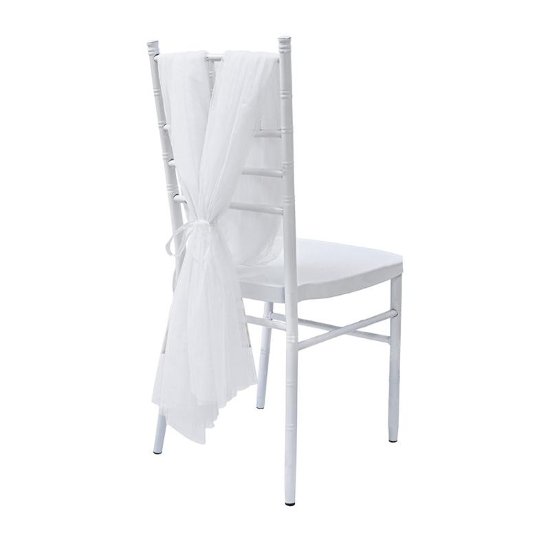 Wedding Chair Sashes Tulle Wedding Aisle Back Side Decorations Sheer Tulle Fabric For Wedding Props