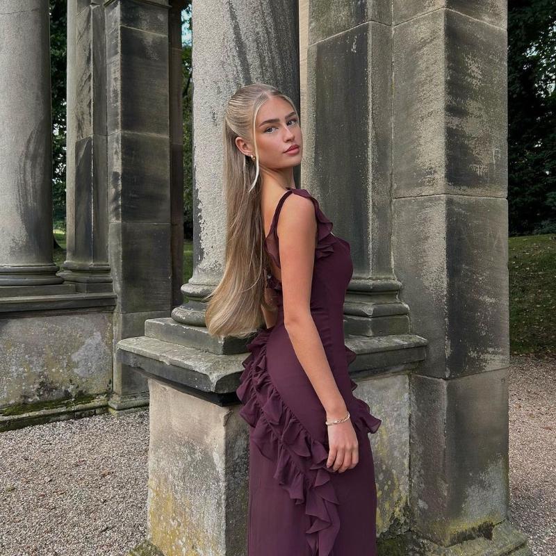 Женское сексуальное пэчворк темпераментное платье с разрезом на спине длинное платье