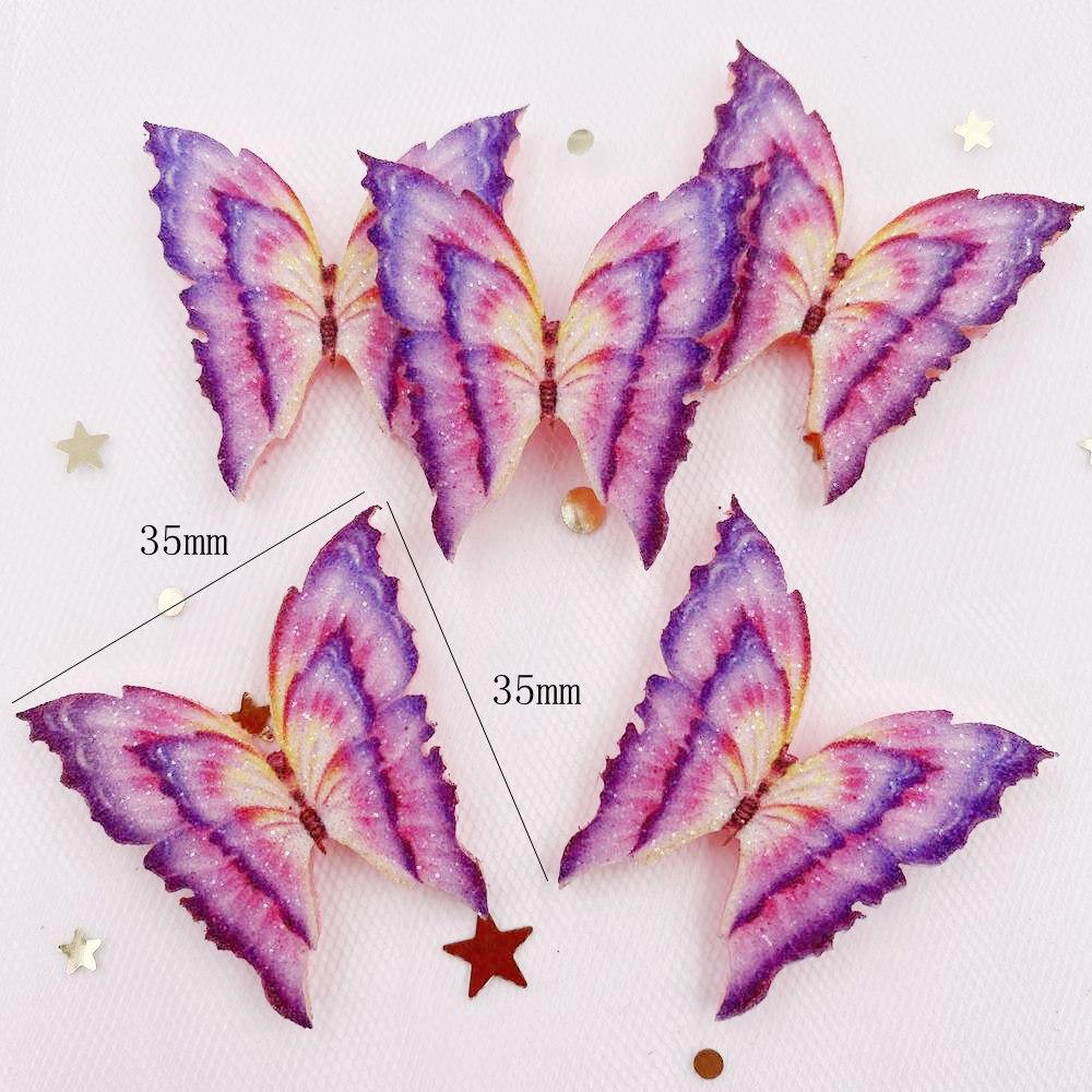 10 шт. фетровая ткань с блестками и блестками, красочная аппликация в виде бабочки, шитье