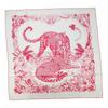 HERMES   Scarf White/pink Silk Women