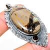 Natural Septerian Stone, Garnet Gemstone 925 Sterling Silver Pendant 2.36" t6H49