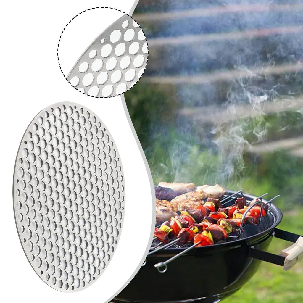 Stainless Steel Roasting Rack Round Mesh BBQ Mat for Charcoal Grilling