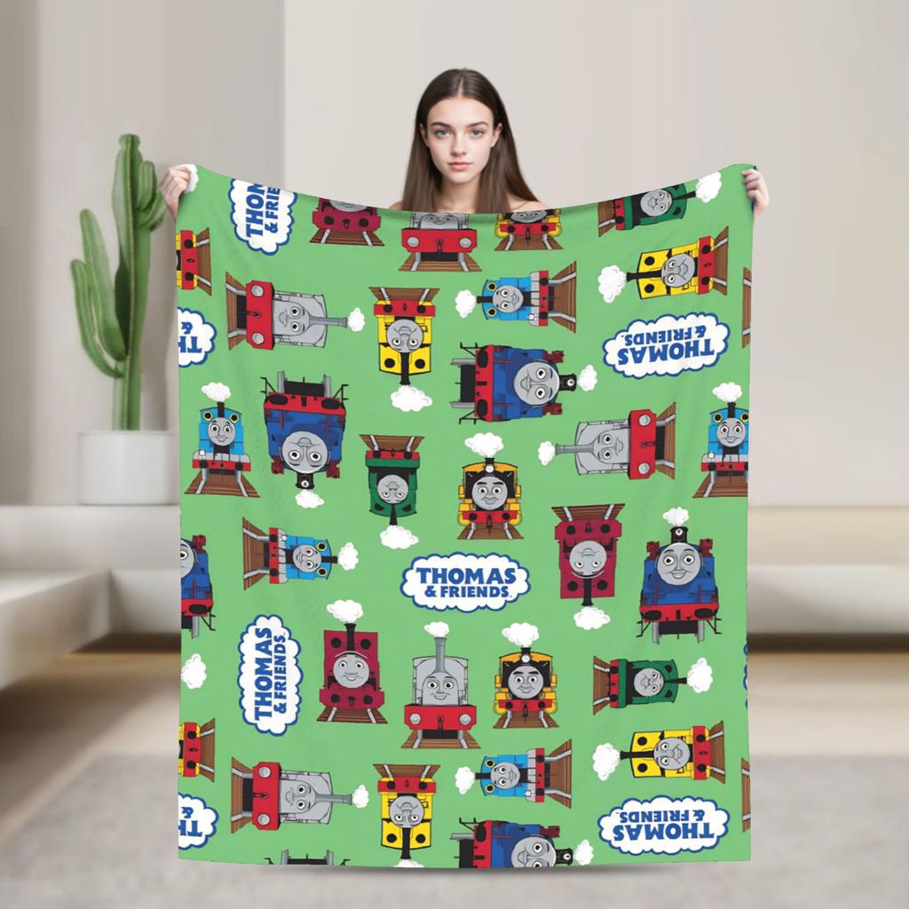 T-Thomas The Train Friends Blankets Camping Flannel Throw Blanket For Couch Chair Super Warm Custom Quality Bedspread Gift