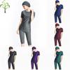 Women Muslim Bathing Suit With Cap Solid Color Swimsuit Beachwear Women Swimwear