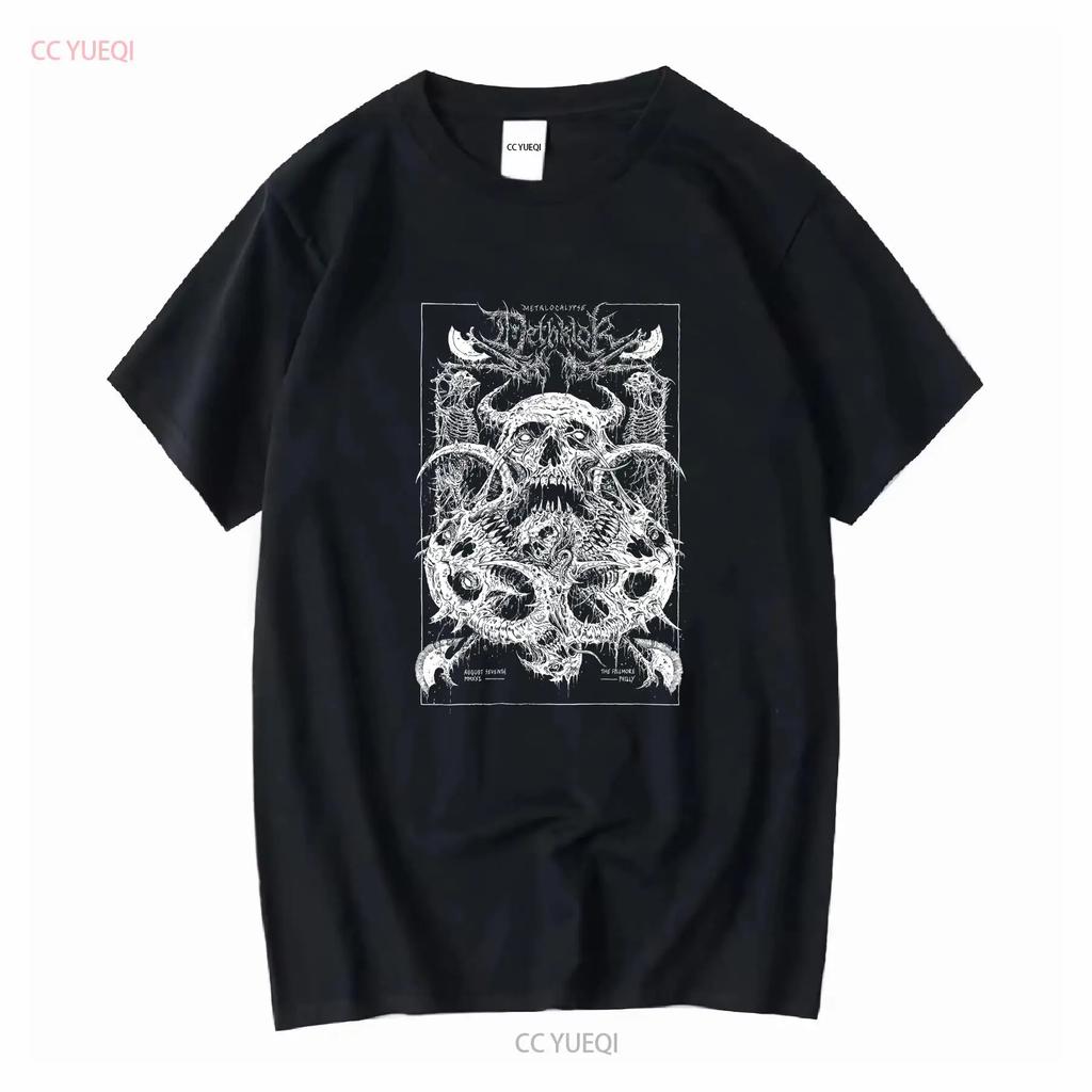 Dethklok Skull T Shirt Black Cotton Sd45524 Long Or Short Sleeves Vintage Washed Breathable Graphic Streetwear Versatile