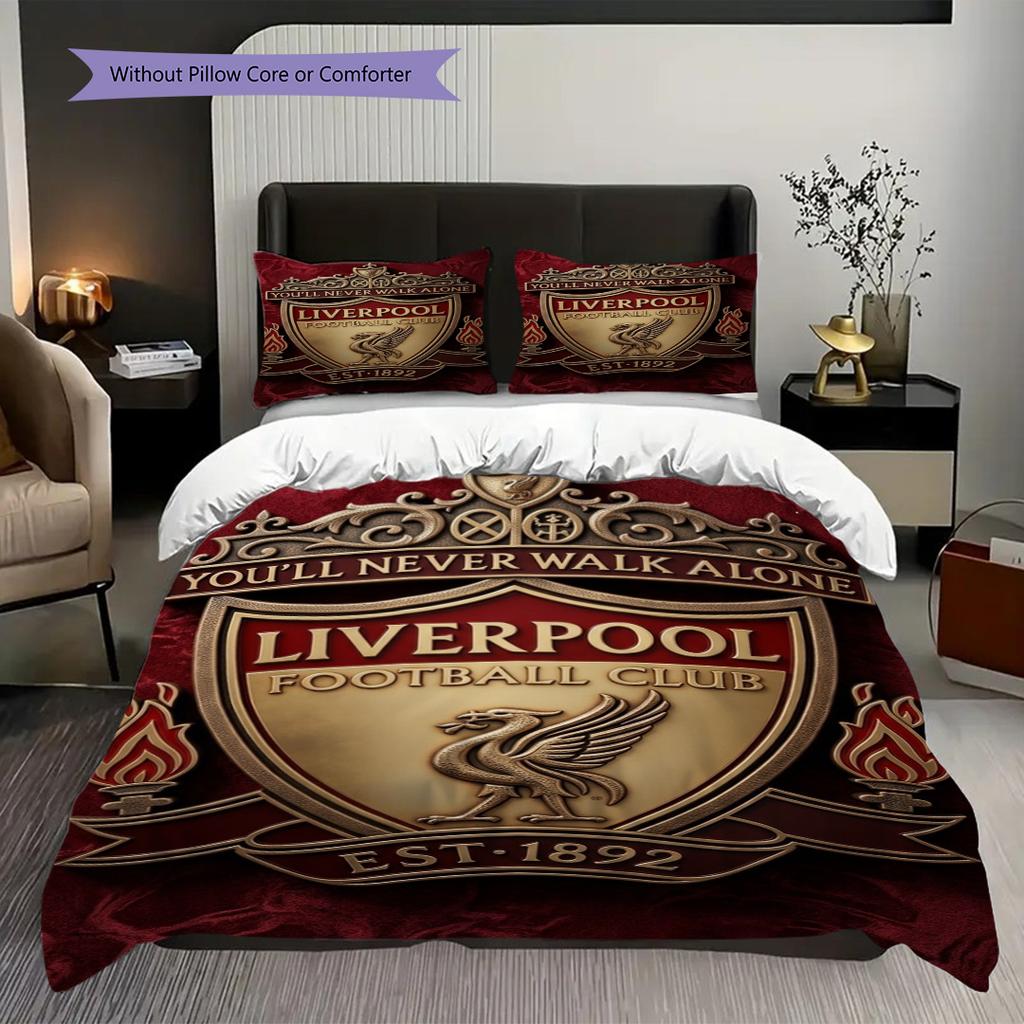 Unity Legacy Football Three-piece set (1 * duvet cover + 2 * pillowcase, without core) 2DFlat Bedding set Christmas birthday gift Soft and comfortable