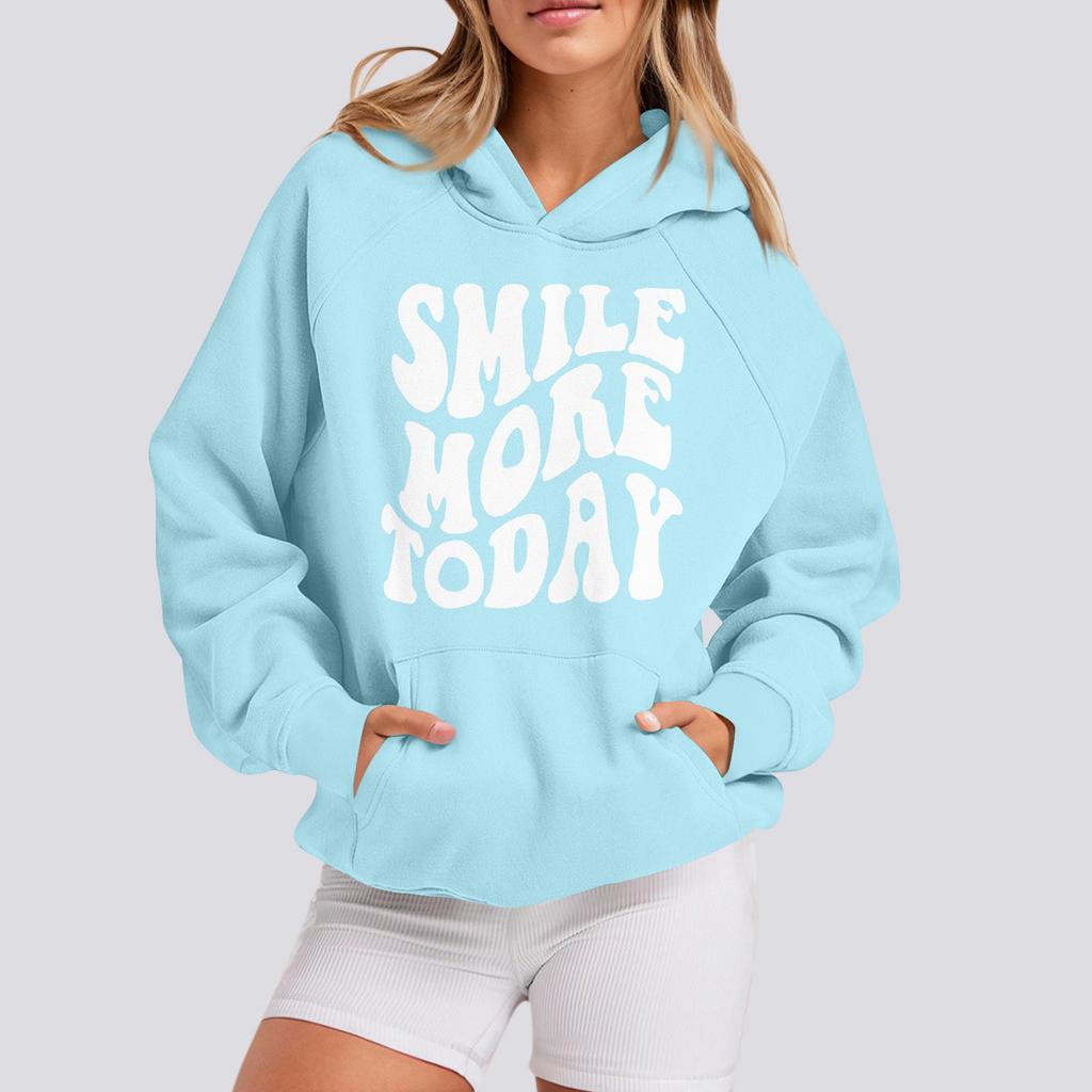 Толстовки для девочек-подростков с длинным рукавом и принтом букв, повседневные графические толстовки с капюшоном, пуловер с завязками, симпатичная толстовка большого размера