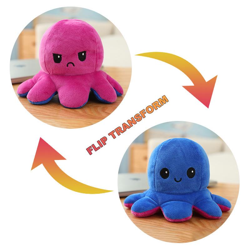 Reversible Double-Sided Octopus Plush Toy