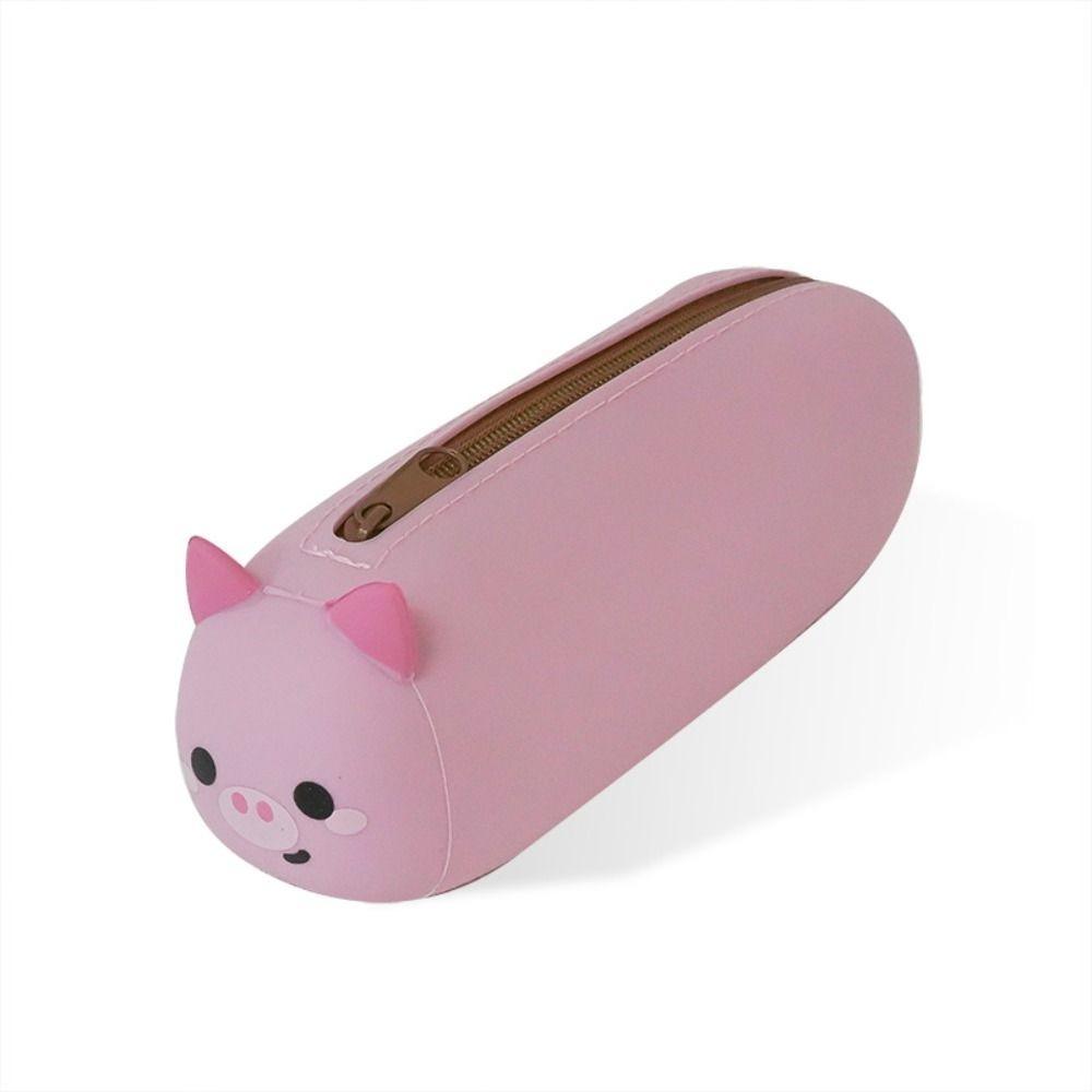 Silicone Material Portable Stationery Box Cartoon Animal Pencil Case  School Supplies