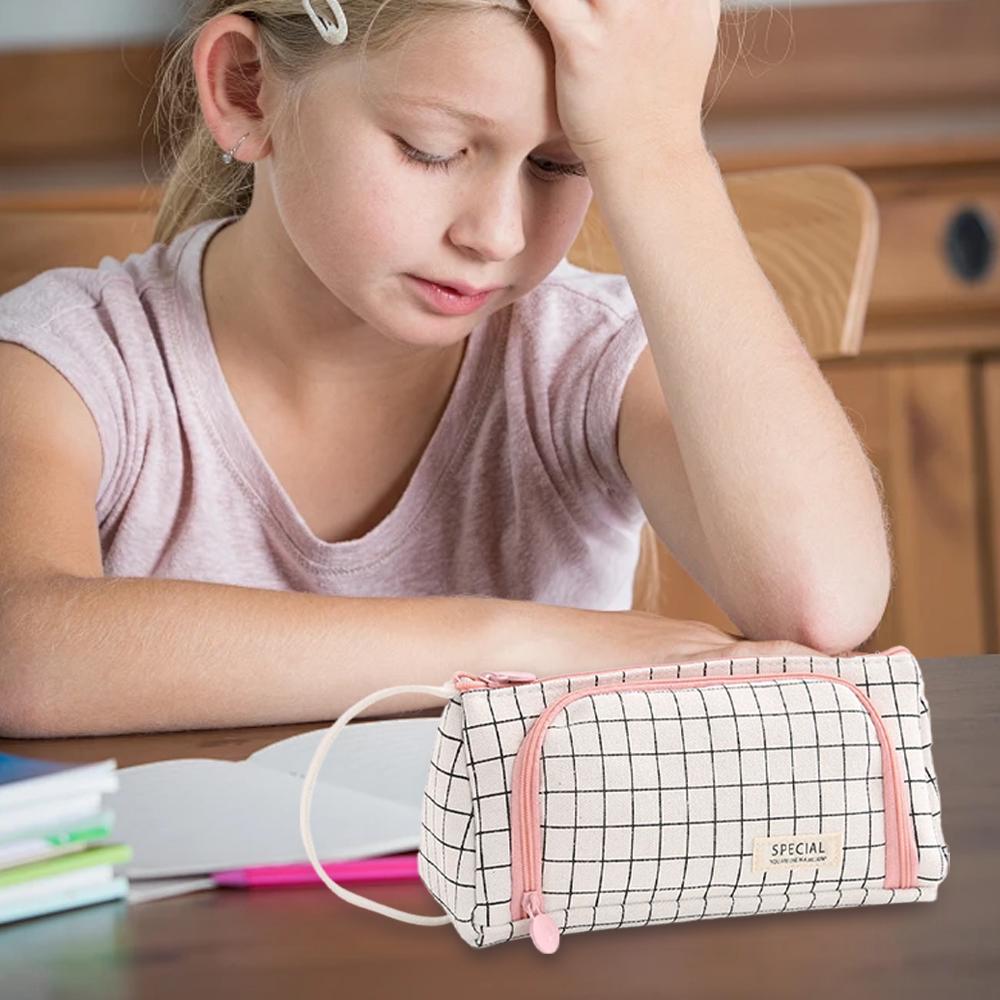 1/2 шт. Пенал-косметичка большой вместимости, Сумка для ручек, Простая сумка для канцелярских товаров, Школьный, Студенческий, Офисный органайзер для подростков, девочек, студентов