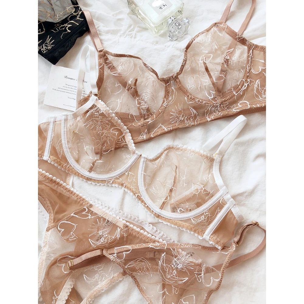 1 Set/Seamless Women Underwear Set Sexy Push Up Bra Ice Silk Breathable Wireless Detachable Padding Bras Backless Cross Lingerie