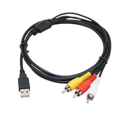 Кабель USB на 3 RCA 1,5 м Аудио Видео AV Композитный Адаптер Кабель Шнур Кабель USB на RCA для телевизора и ПК с поддержкой USB