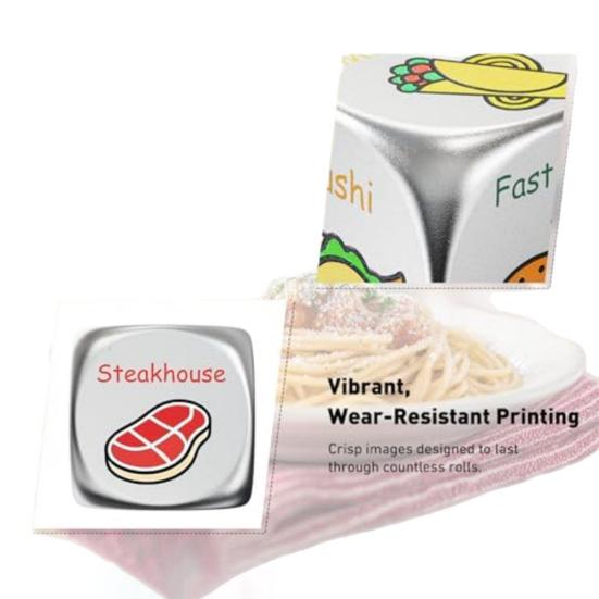 Food Decision Dice 6 Sides Fast Food Chinese Sushi Mexican Steakhouse Italian Dinner Decider Dice Date Couple Valentine's Day Gifts