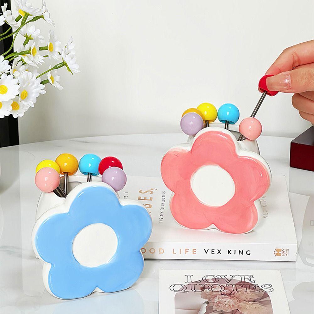 Многоразовые десертные вилки в форме цветка, набор разноцветных фруктовых вилок, украшения для стола