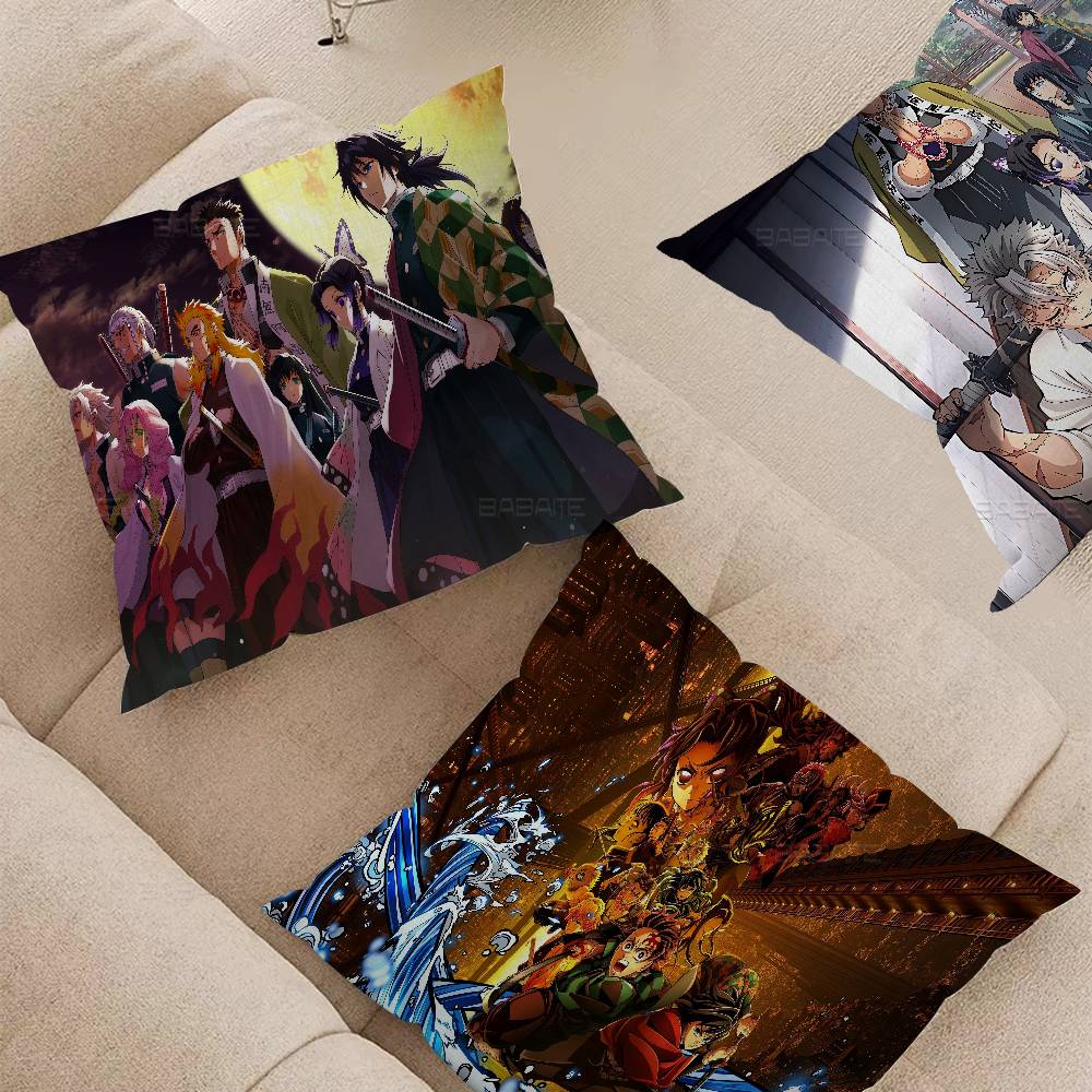 Anime Demon Slayer Pillow Anime Pillow Sofa Bed Head Pillow Cover Cushion Cover 45X45 Cm Fashion