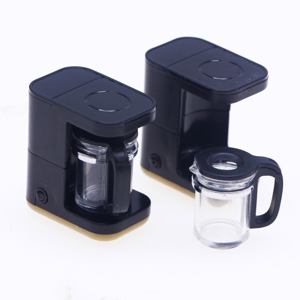 1:12 Scale Coffee Machine Coffee Maker Rotend-Play Kid Cookware Kitchen Realistic Double Houses Cooking Cookware