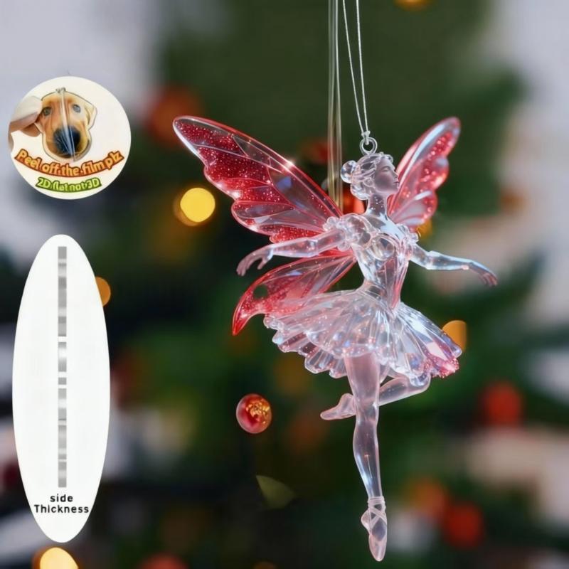 Блестящие 2D акриловые подвески Балерина Симуляция Рождественские елочные подвески Подвеска-шарм для зеркала заднего вида автомобиля Украшение Орнаменты