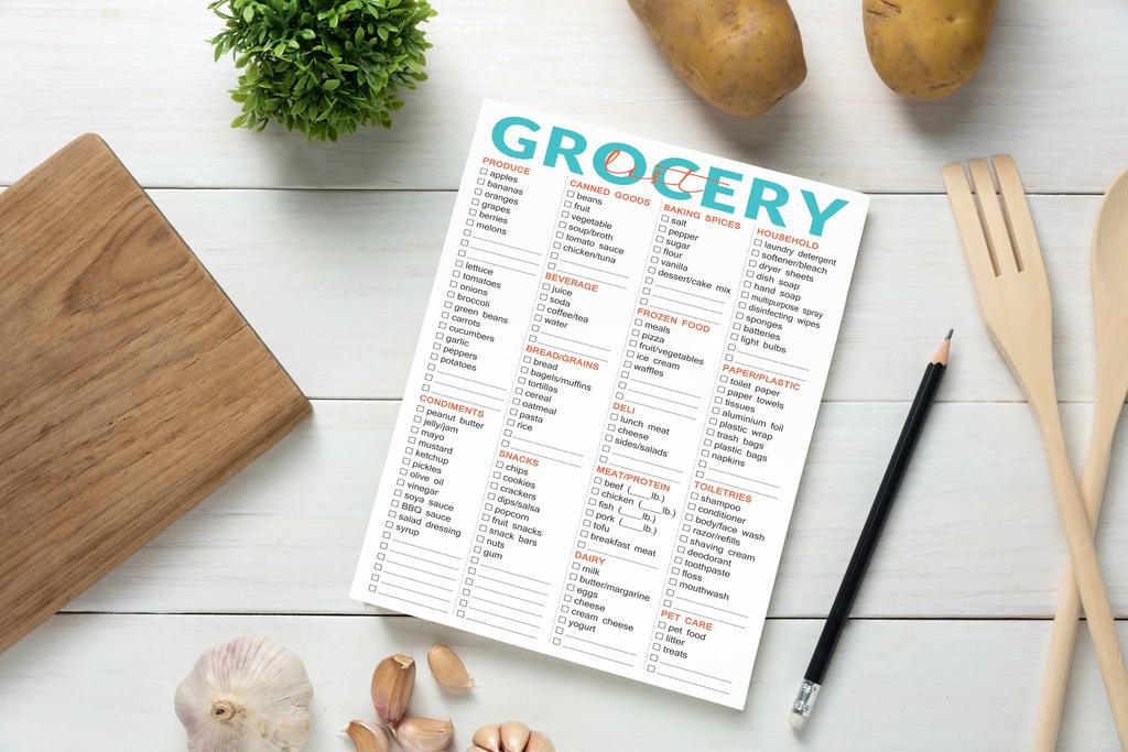 Inkdotpot Магнитный блокнот для списка покупок, пустой список покупок, портативный размер 6 x 9 дюймов - 54 страницы, еженедельные покупки продуктов