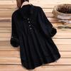 Cotton Linen Blouse With Pockets For Casual Office Wear
