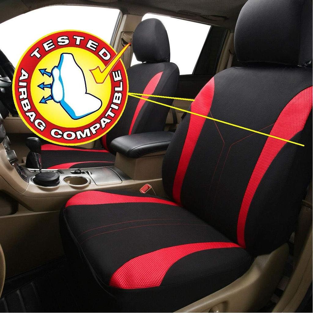 Flying Banner Car Seat Covers Front Seats and Rear Bench Mesh Fabric Rear Bench Split Polyester Cover Easy tallation SUV CAR Woman Lady Femal (Front