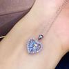 3 Carat Heart-Shaped Simulated Moissanite Pendant with Eight Hearts & Arrows, PT950 Plated - Hot Seller for Women