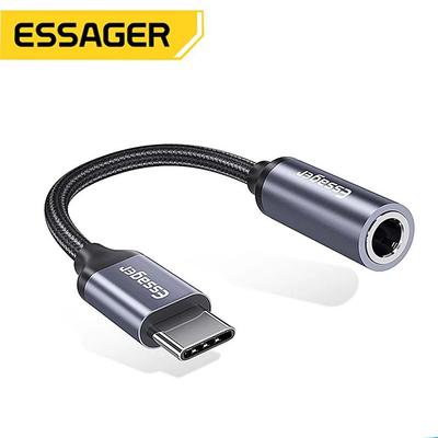 Essager USB Type-C на разъем 3,5 мм, гнездовой адаптер для наушников, гарнитуры, Aux аудиокабель типа C на 3,5 мм для Xiaomi Samsung Huawei