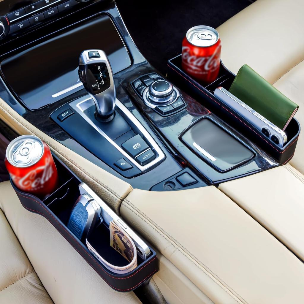 momonala Car Seat Gap Storage Box, 2 Pieces, Driver and Passenger Seat, Durable, Easy