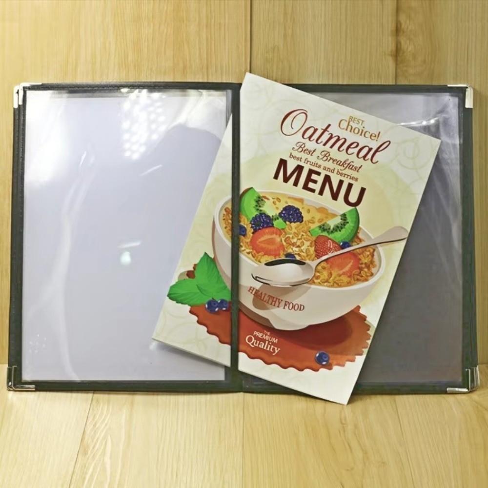 Reusable A4 Menu Paper Holder Foldable Shell Document Folder Loose Leaf Binder  Restaurant