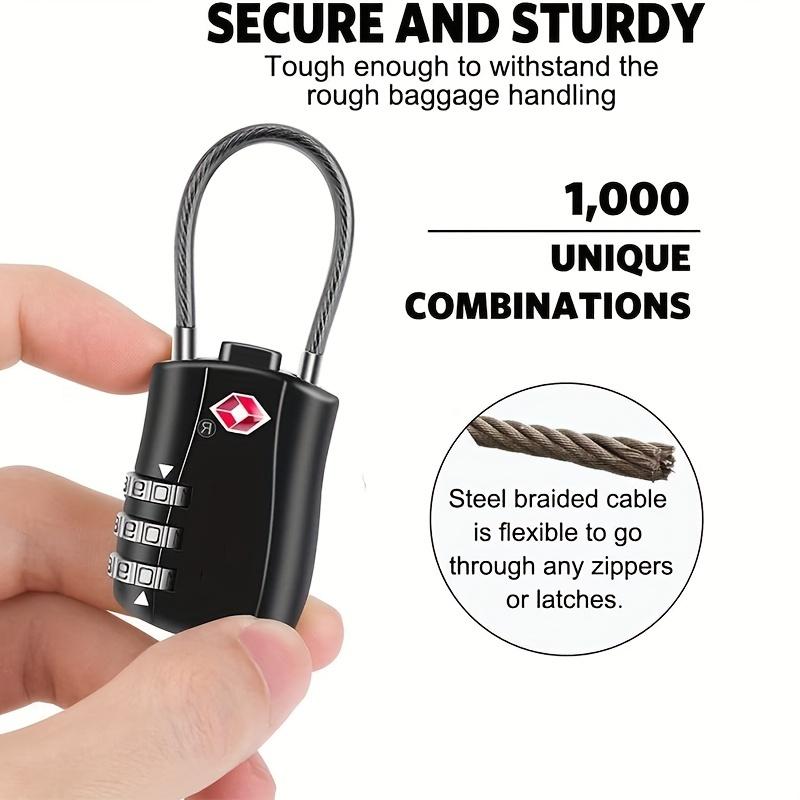 TSA Luggage Combination Locks Alloy Body Combination Padlock for Travel Bag Suit Case Lockers Gym Bike Locks 1/2 Packs