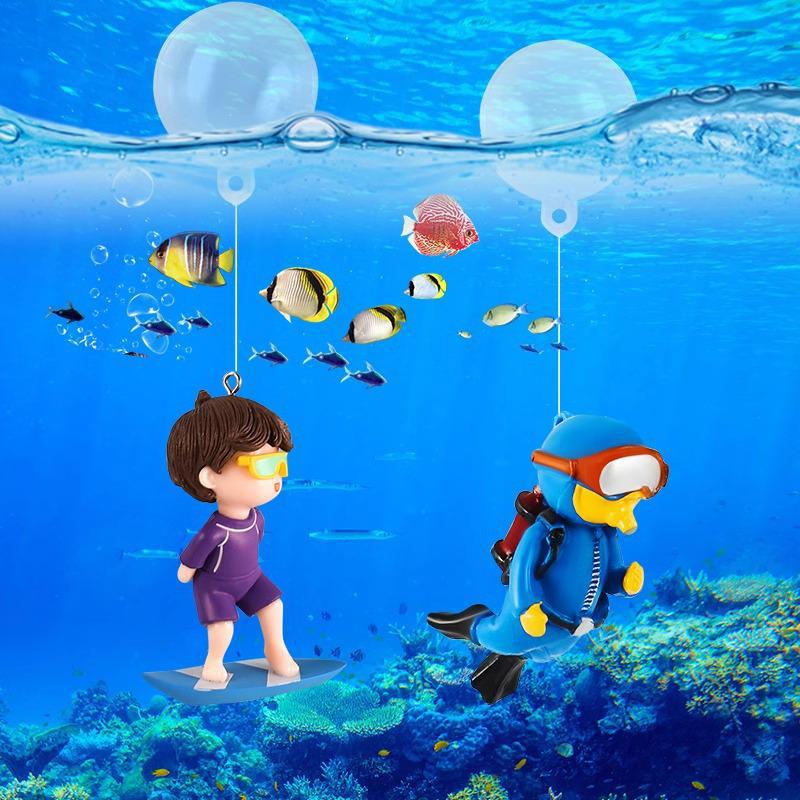 (1 Piece) Creative Floating Witch Ornament for Aquariums