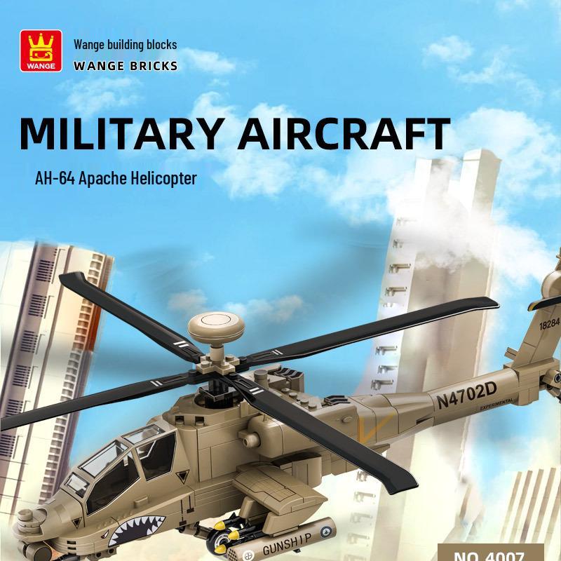 Набор для сборки модели вертолета Apache Wange 4007 для детей