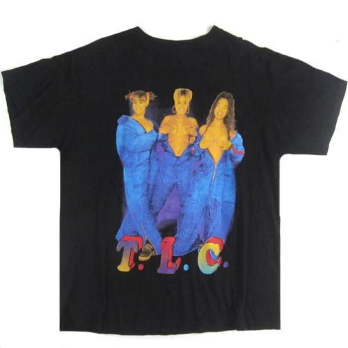TLC Band Black Cotton All size S-5XL T-Shirt RARE! HN130