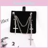 Punk Cross Drop Earrings With Alloy Metal For Womens Fashion Accessories