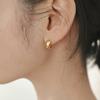 [ Modernlike / Headquarters genuine product ] 14K gold-filled silver semi-circular one-touch earrings