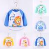Cartoon Prints Baby Bibs Waterproof Burp Cloth Kids Long Sleeve Toddler Baby Feeding Stuff