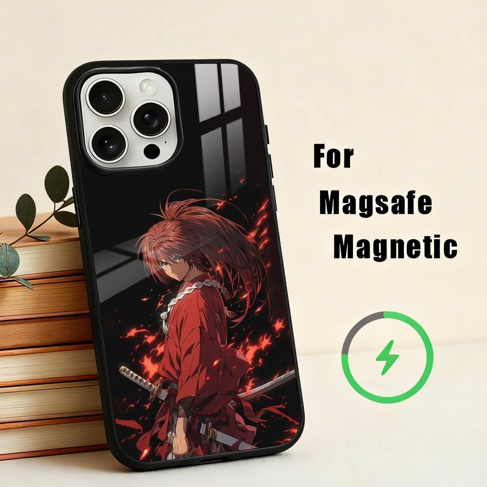 Чехол для телефона Аниме R-Rurouni K-Kenshin-N Для iPhone17,16,15,14,13,12,11 Plus,Pro Max Магнитный Для Magsafe Беспроводной Зарядки
