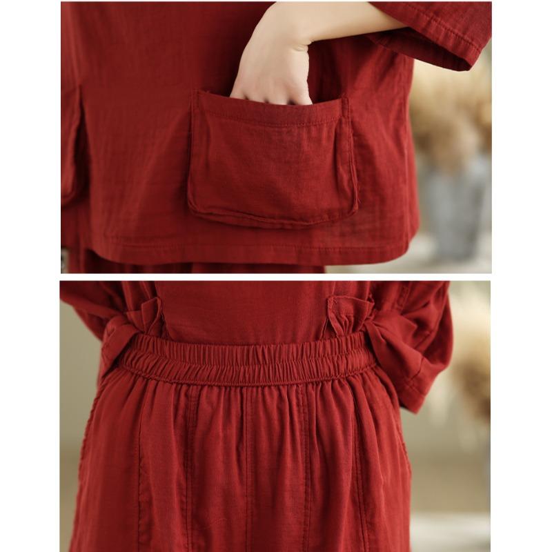 Dimanaf Плюс Размер 2025 Летние Брючные Костюмы Женские Однотонные Комплекты Костюмы Свободные Рубашки Длинные Шаровары Повседневная Одежда