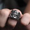 Retro Sailor Navigation Compass Ring For Men Punk Gothic Rock Hiphop Open Ring Handmade Zircon Bikers Accessories Unisex Gift